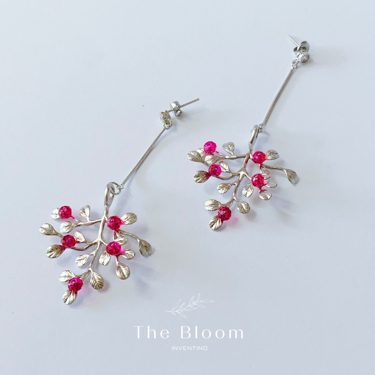 Bloom fukszia  bimbó fülbevaló