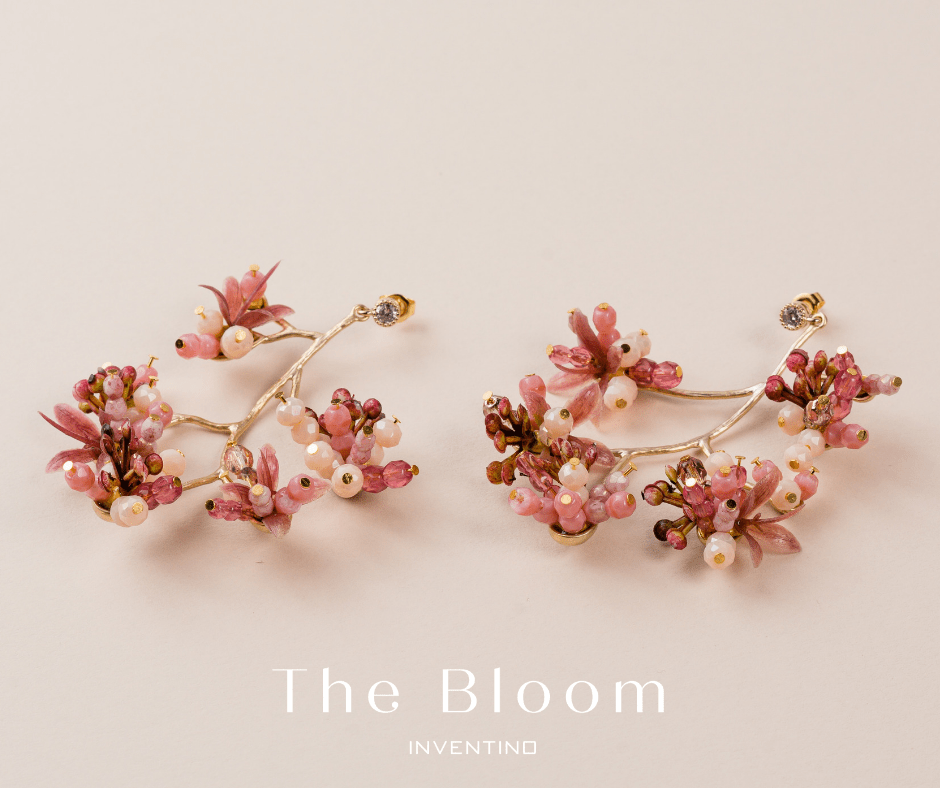 Bloom púder virágos faág fülbevaló