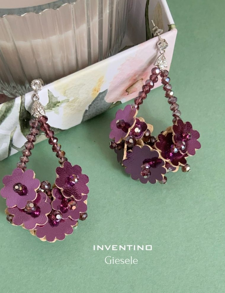 Giesele mini lakk lila fülbevaló