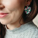 Little Amor emerald & padlizsán fülbevaló