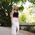 Inventino look fehér farmer midi szoknya