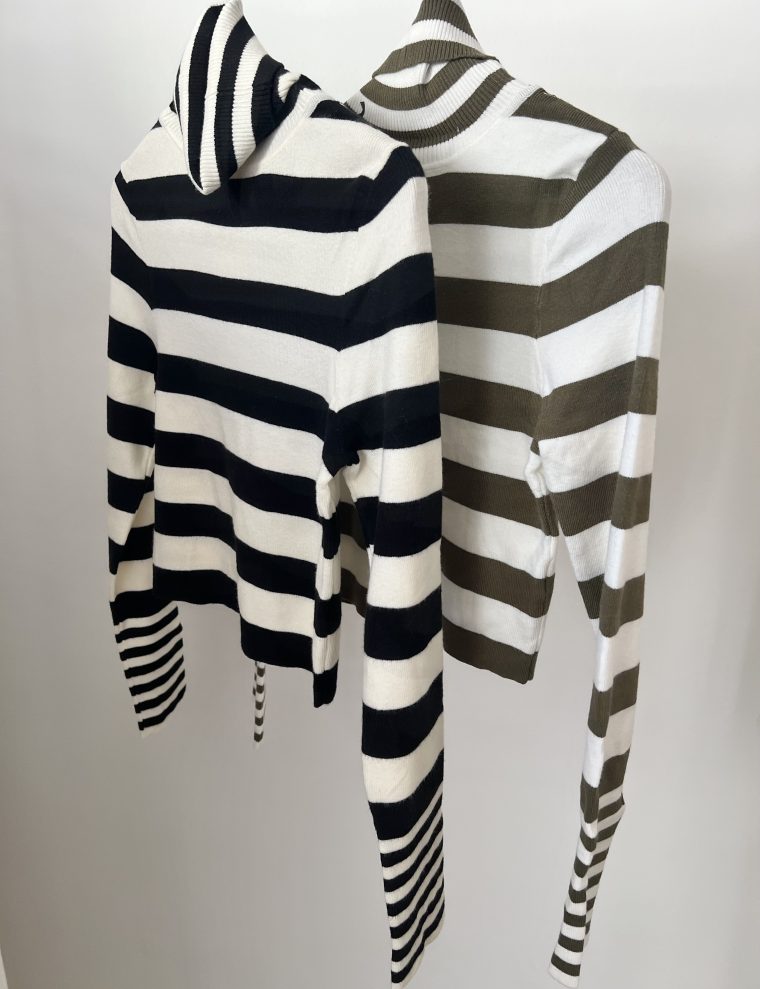 inventino look csíkos garbó