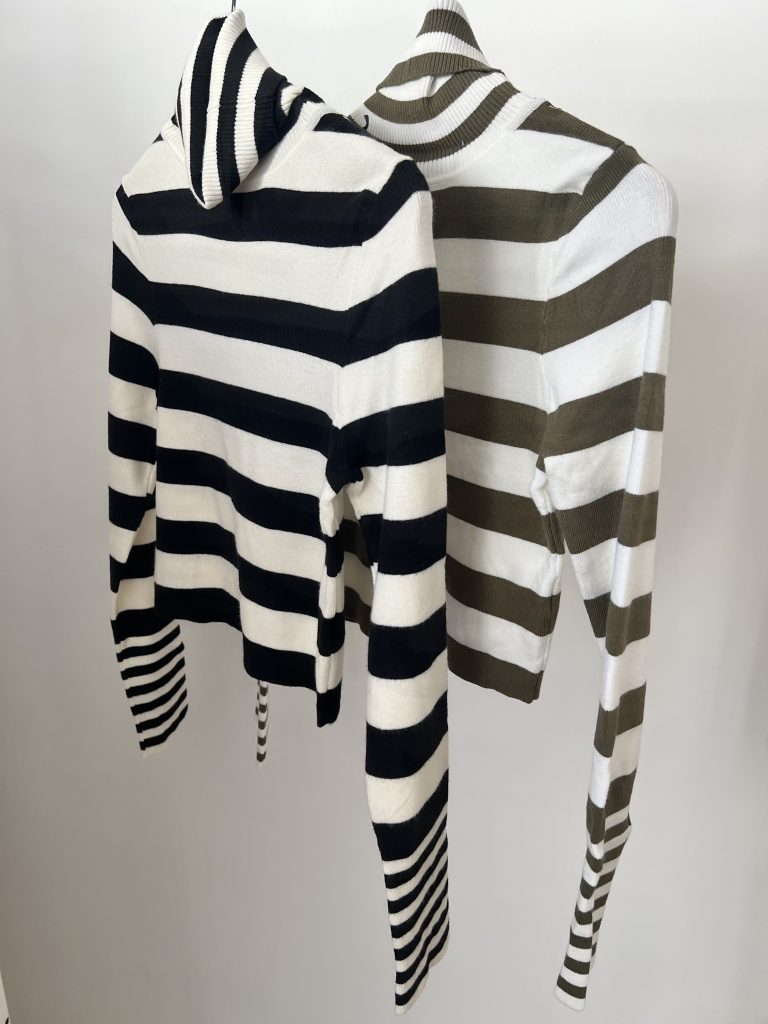 inventino look csíkos garbó