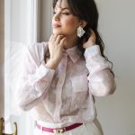 Inventino look rózsaszín hímzett ing