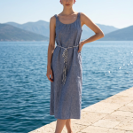 Inventino look kék len ruha